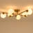 6 - Light Opal Glass Globe Sputnik Semi-Flush Mount Ceiling Light