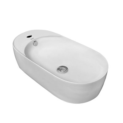 Lavabo de salle de bain ovale en porcelaine vitreuse 12,25 "avec trop-plein Whitehaus