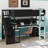 Twin-Size Wooden Loft Bed Designed For Gaming, Features Stairs With Storage, Built-In Desk, Shelves & Pegboard-328150289-328150380