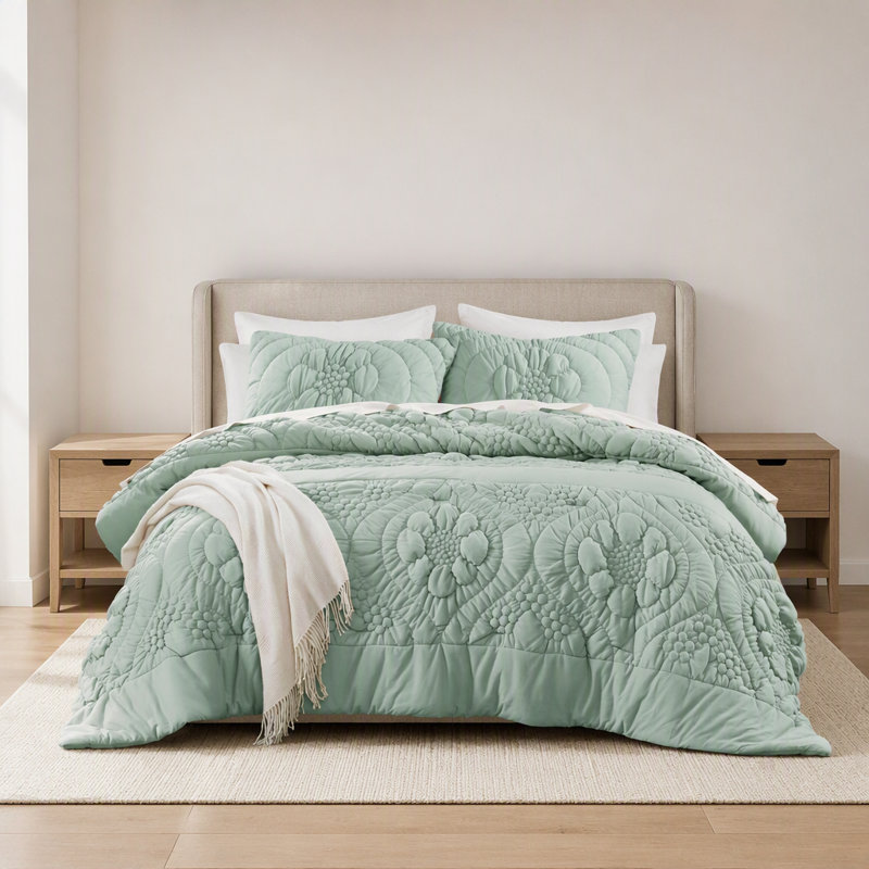 3-Piece Full/Queen Comforter Set,Sage