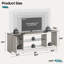 Media Console, LED TV Stand for 65 Inch TV, Gaming Entertainment Center with Glass Shelf-1841010614