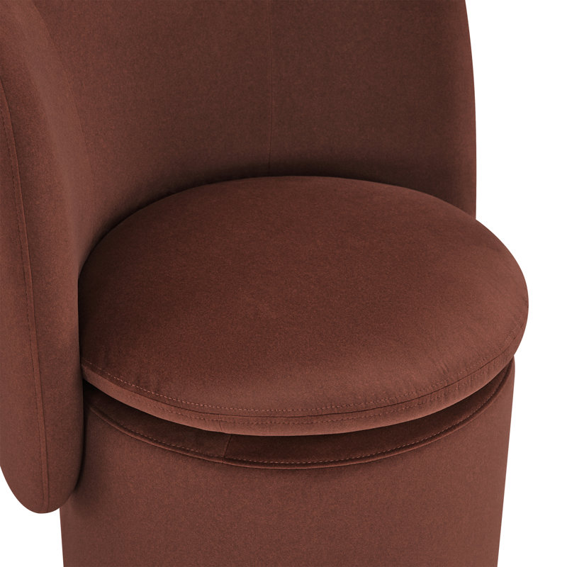 Adrielle Swivel Barrel Chair with Tear-Resistant Fabric, Polyester Brick
