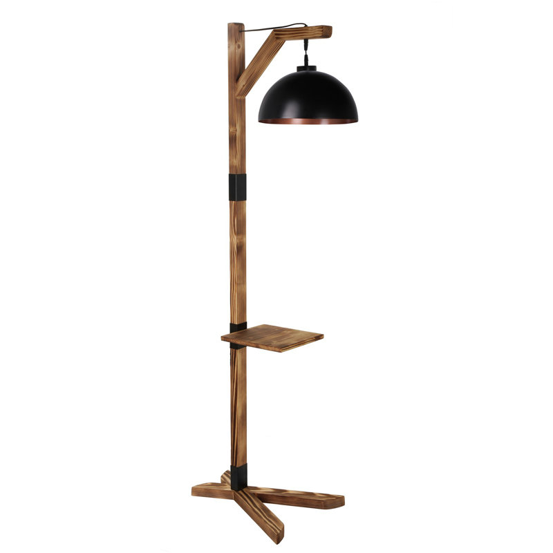 Burney 185cm Tray Table Floor Lamp, Brown