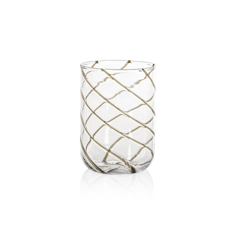 Maltia 6-Piece Set Swirl Design Glass Tumblers, Grey/Clear
