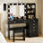 Greyden Makeup Vanity with Lighted Mirror, Outlets and 6 Drawers-1680604933