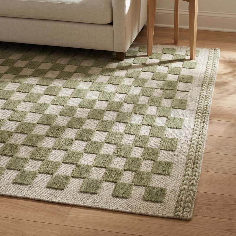 Rafaela Wool Checkered Indoor Rug, Rectangle 9' x 12'