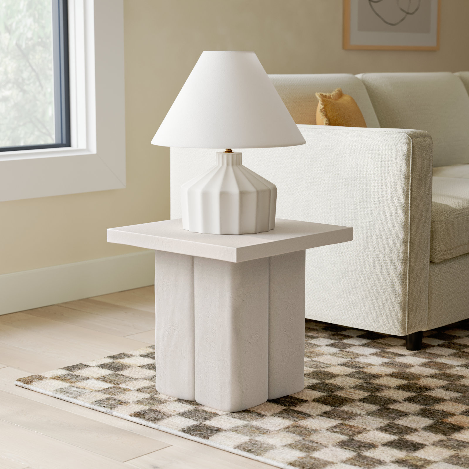 Alps End Table, White