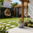 13 in. Medium Stone Gray(Upgraded Interior) Concrete Round Planter / Pot with Draiange Holes for Indoor & Outdoor-737979623-736770483