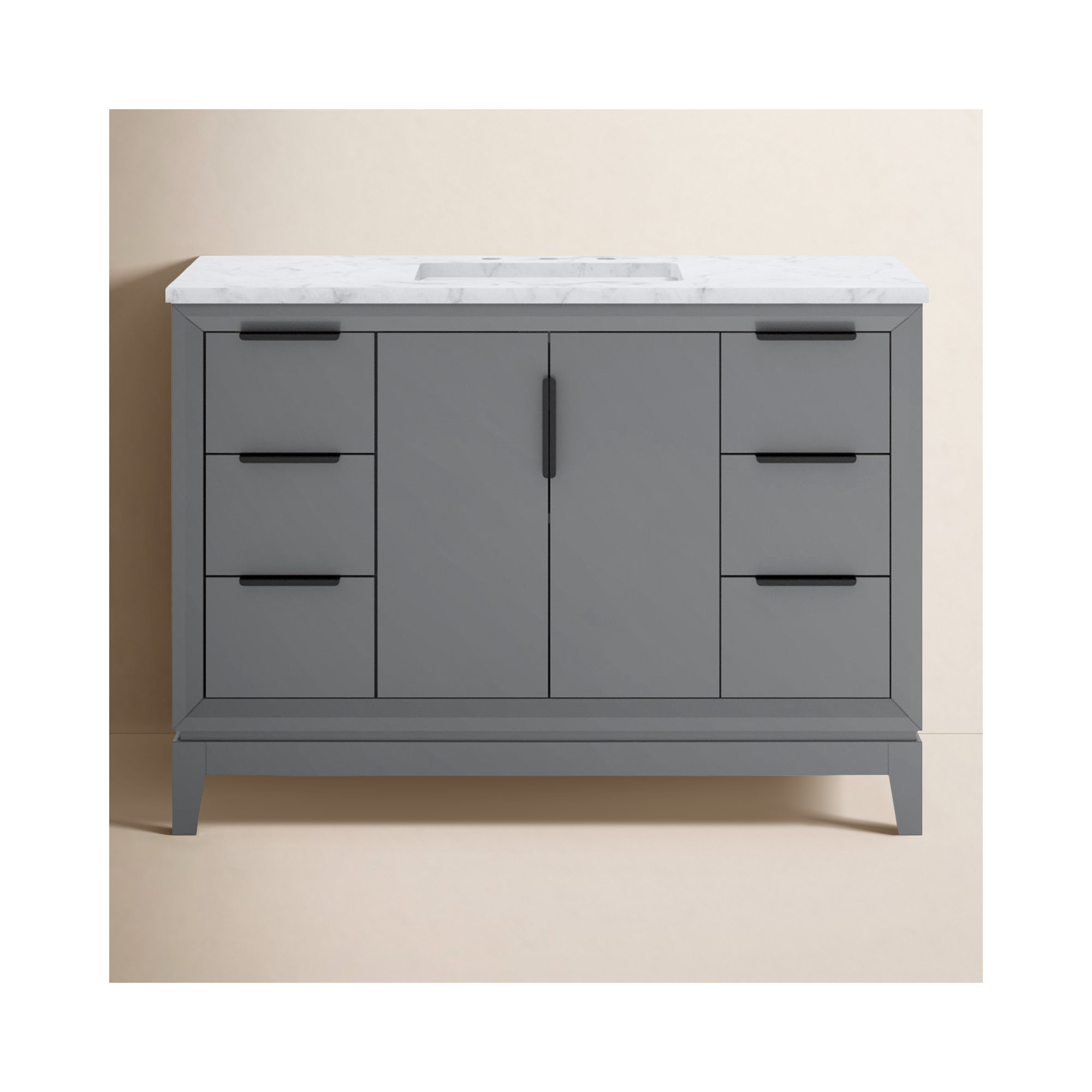 Belmar 48" Single Bathroom Vanity Set, Cashmere Gray, Matte Black