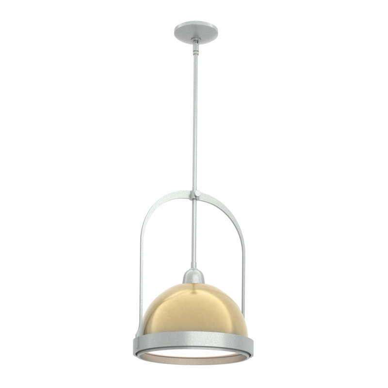 Atlas 1 - Light Single Dome Pendant, Vintage Platinum, Modern Brass