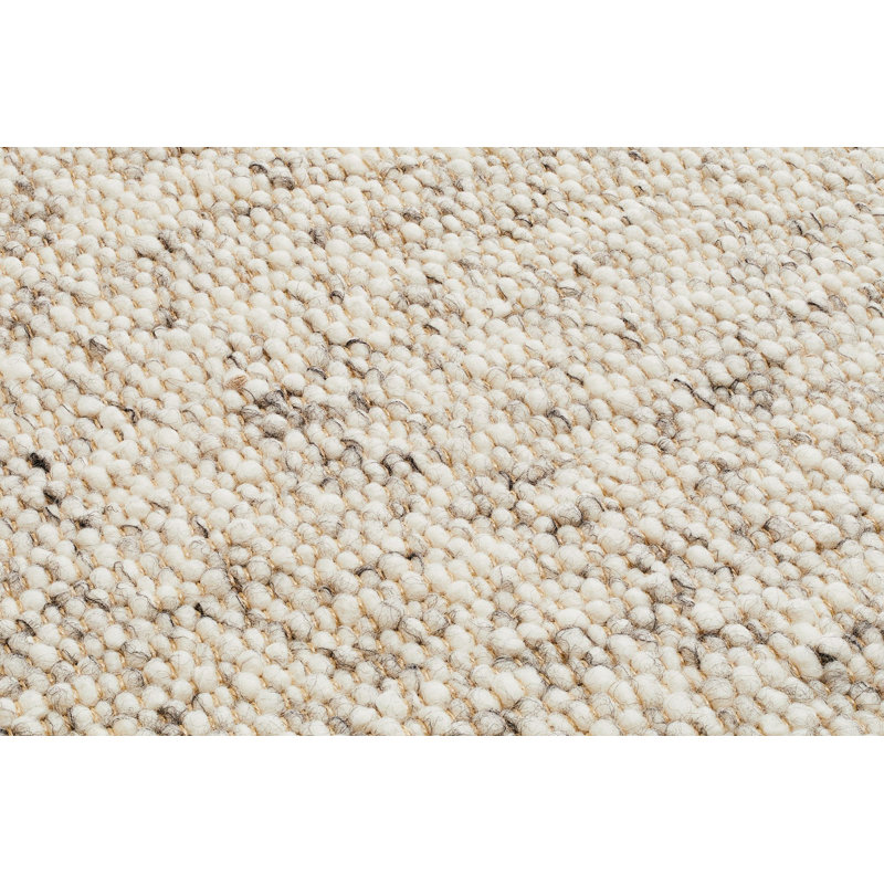 Dekyra Solid Colour Wool Hand Woven Area Rug, Rectangle 70 x 140cm
