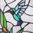 10"H Happy Hummingbird Stained Glass Window Panel