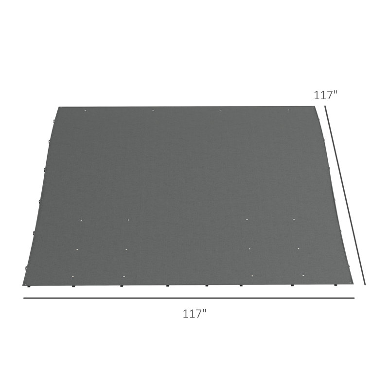 10 ft x 10 ft Dark Gray Polyester Pergola Canopy Replacement