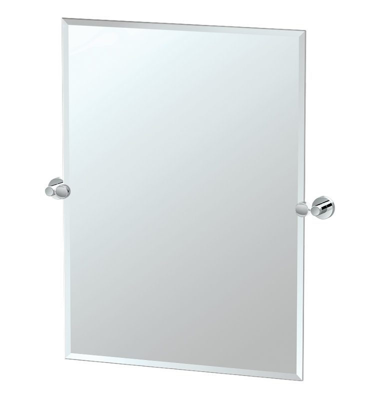 Miroir mural Glam Miroir de salle de bain, Chrome, H 31,5 po x l 28 po