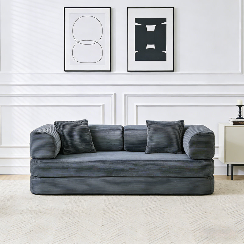 Canapé-lit Boneless No Assemblable Convertible, Gris antique