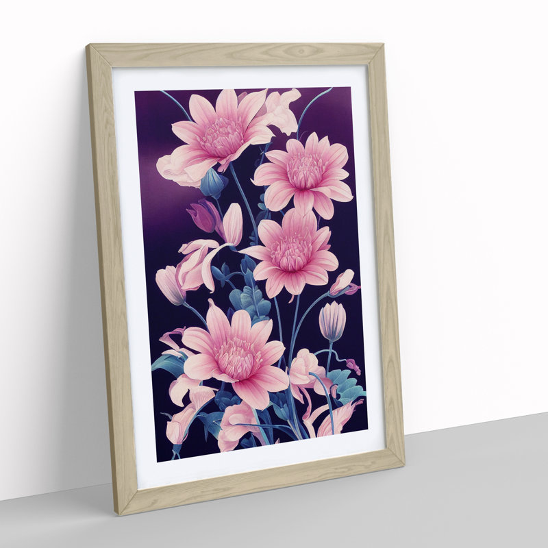 Spectacular Flowers - Single Picture Frame Painting, 64cm H x 46cm W x 2cm D, Oak