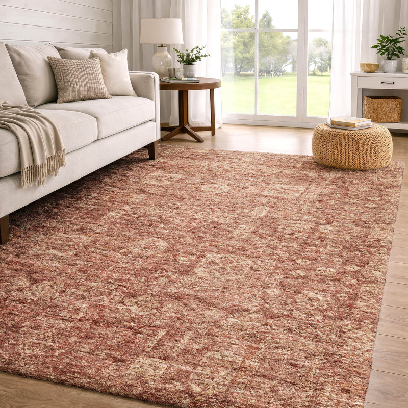 Tapis à poil long de qualité supérieure lavable à la machine ADS637, Paprika, 8' x 10'
