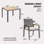 Ensemble de table de salle à manger toutes saisons 5 pièces, ensemble de conversation pour patio avec trou pour parasol et extérieur en rotin