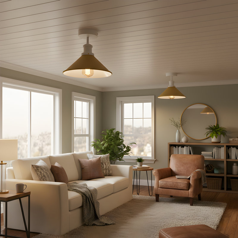 Semi Flush Mount, Yellow