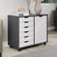 COFFRET DE RANGEMENT EN BOIS SOLIDE GRIS ET BLANC-1527215753