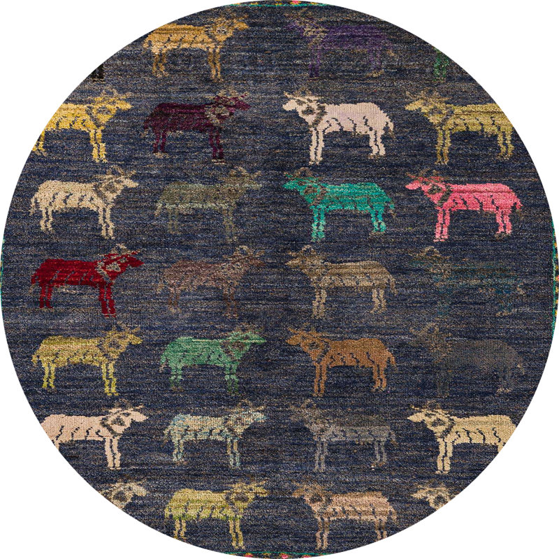 Satanta Abstract Indoor Rug, Round 6'
