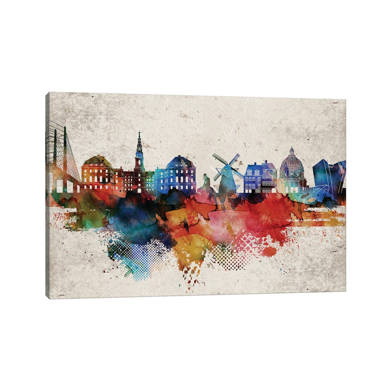 Copenhagen Abstract 1 Piece Wrapped Canvas Wall Art, 66.04cm H x 101.6cm W x 1.905cm D
