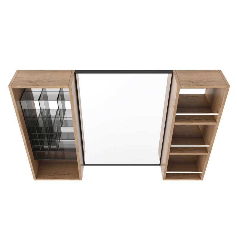 Armoires à pharmacie compactes avec rangement, salle de bain moderne en bois 41,3 po