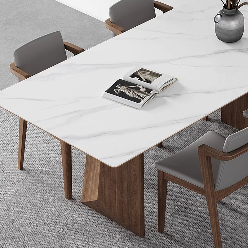 Minimalist Design Modern Rectangular dining table, 29.53"H x 63"L x 31.5"W