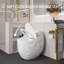 Toilette simple en forme d'œuf blanc brillant de 1,28 po - conception unique avec commodité dans la salle de bain, siège à dégagement rapide, fonction, parfait pour la propreté, eau, hauteur standard pratique et esthétique-121640348