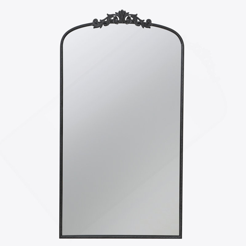 Full Length Arched Wall Mirror with Metal Frame