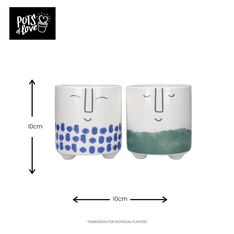 2 Piece Ceramic Cachepot Set