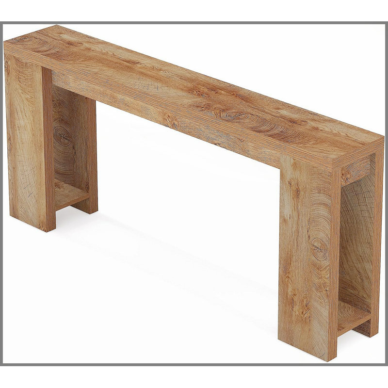 Console en bois, table d'entrée avec canapé, 33.46" H x 70.87" W x 11.61" D, Brown, Brown, Brun
