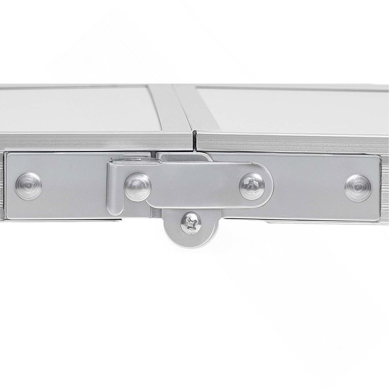 2Ft Folding Portable Camping Table Aluminum Outdoor Table Adjustable Height, White