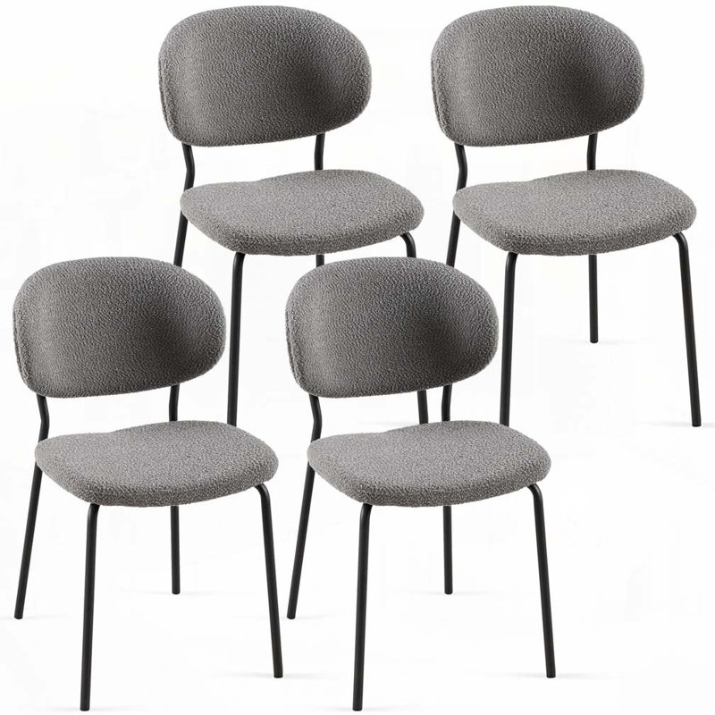 Chaises de salle à manger Boucle, Gris