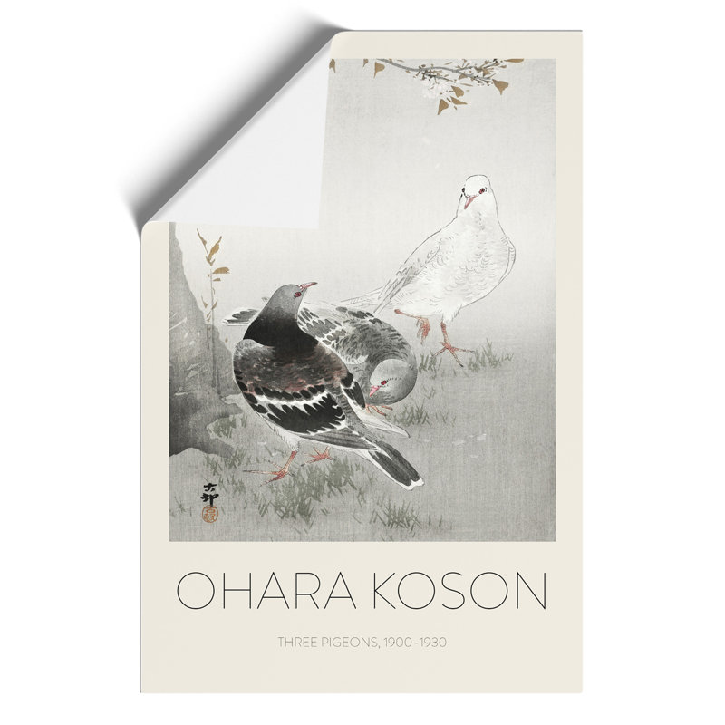 Three Pigeons Print by Ohara Koson - Frameless Print, 42cm H x 30cm W x 0.1cm D