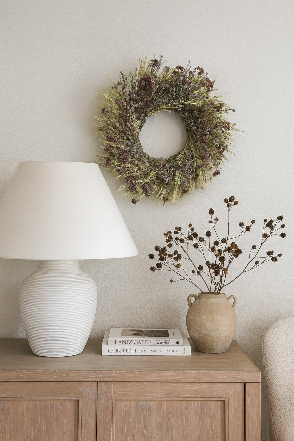 Birch Lane™ 30" Handcrafted Lavender Wreath, 22" H x 22" W x 5" D