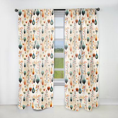 Scandinavian Midcentury Delight I - Rideau en velours Mid-Century - obscurcissant - 1 panneau