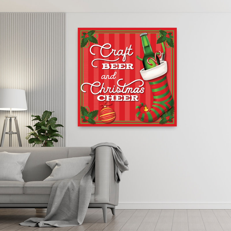 Bière artisanale et art de Noël contemporain, H 48 po x l 48 po