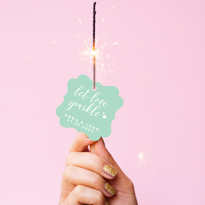 Cadre personnalisé sur mesure Let Love Sparkle, Vert menthe