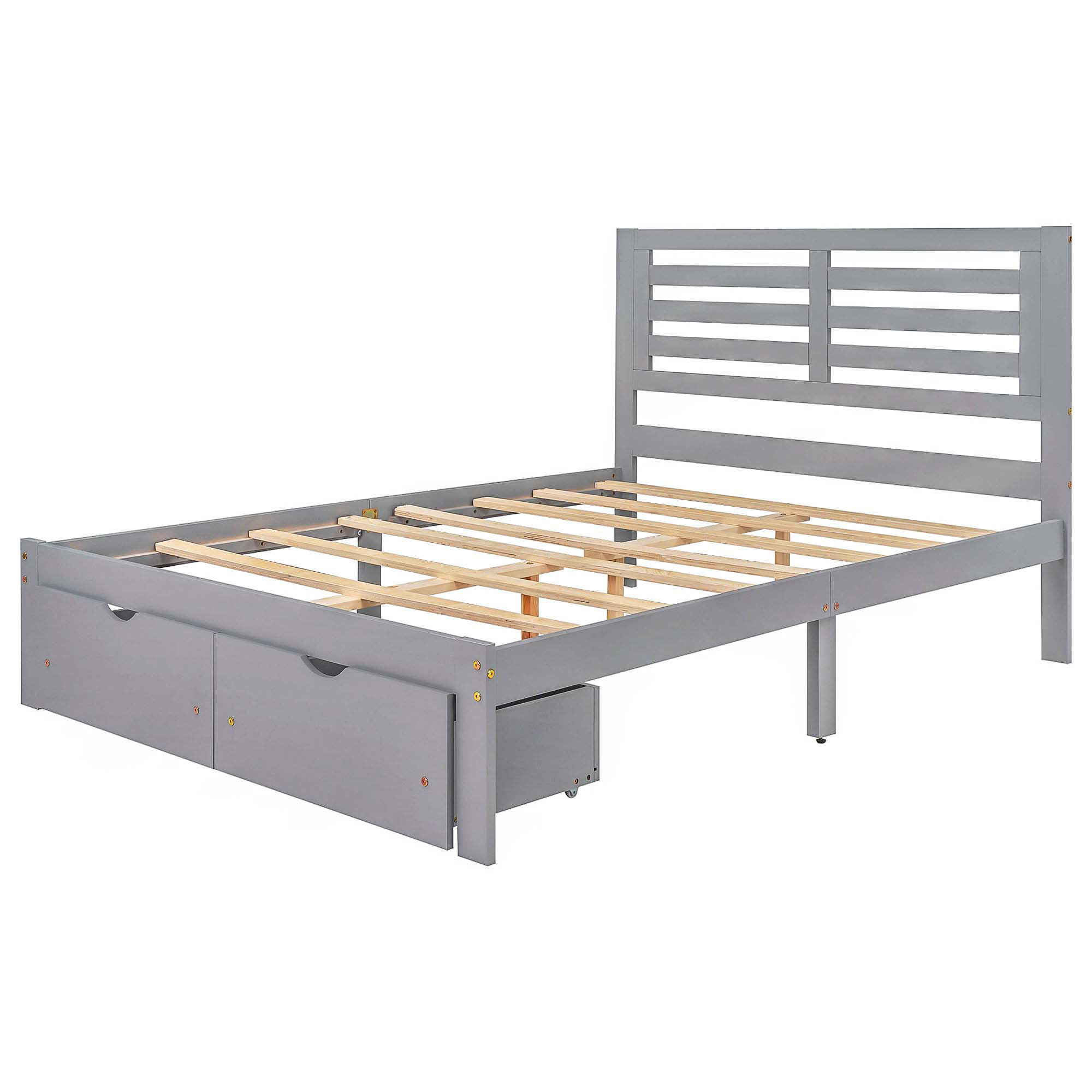 Winston Porter Solid Wood Frame Platform Bed With Drawers | Wayfair