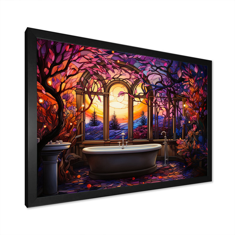 «Bathroom Dreamy Mosaic», reproduction, H 24 po x l 32 po x P 1 po, Cadre photo noir