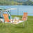 Orange&White Metal Folding Beach Chair(Set Of 2)