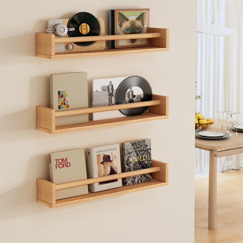 Solid Wood Wall-Mounted Shelf, 3.34'' H x 15.74'' W x 4.33'' D