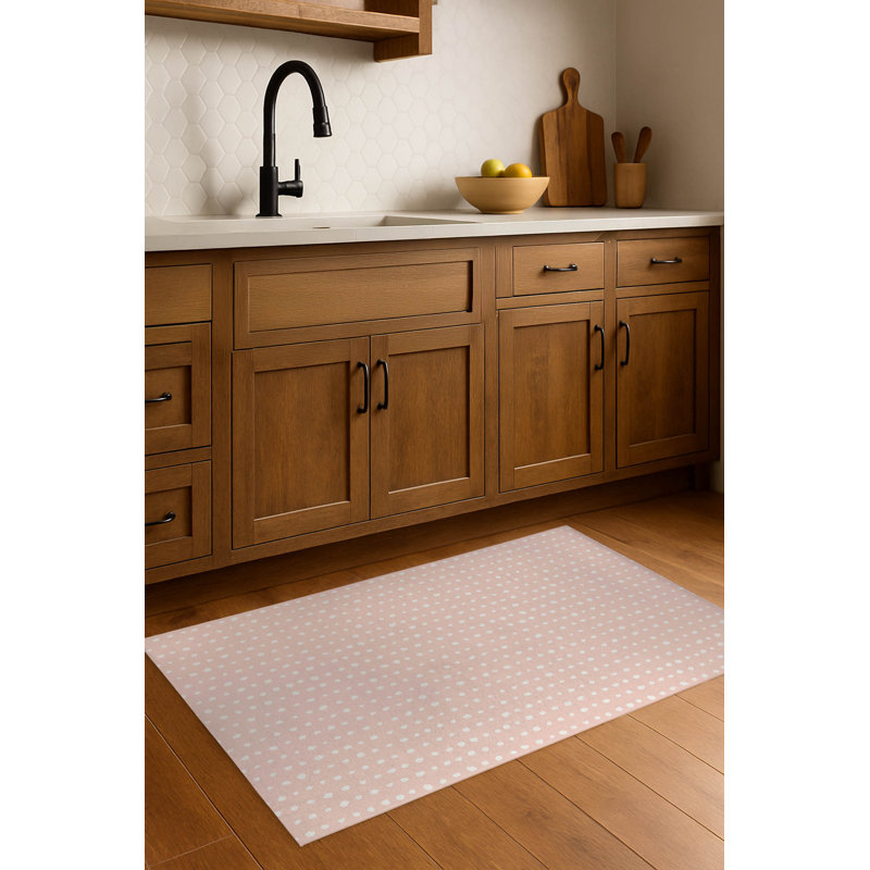 Tapis de cuisine léger Dot Dot, Rose, Rectangulaire 2 pi x 3 pi