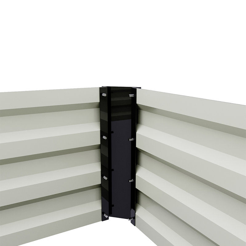 Galvanised Steel Raised Garden Bed, 30cm H x 100cm W x 100cm D, Black