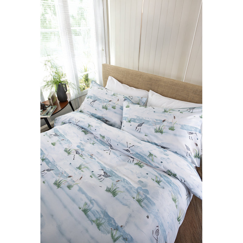 Wader Printed 100% Cotton Duvet Cover Set With Pip Classic Cotton Duvet Cover Set Set, Super King