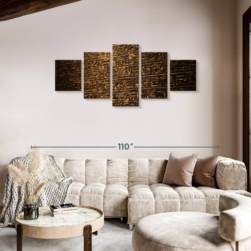 Stone Hieroglyphs Pattern, 36" H x 80" W