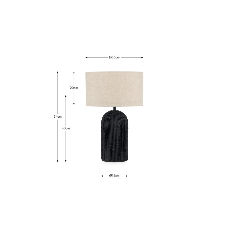 Ananya Table Lamp, Iron, Black, Beige