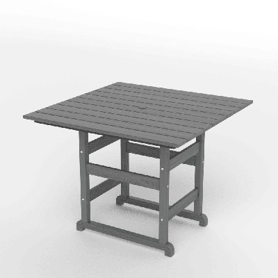 HDPE Square Outdoor Dining Table,Gray
