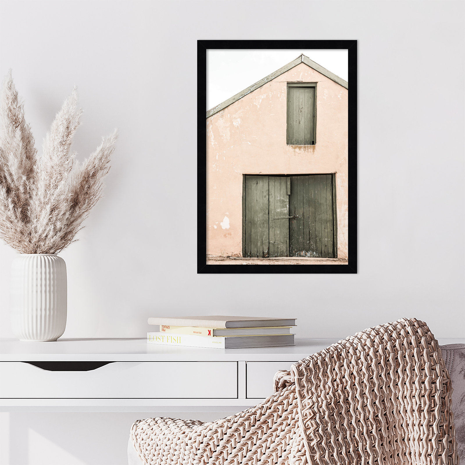 Pineland "Karoo Farm House" Print, Black, 21" H x 15" W